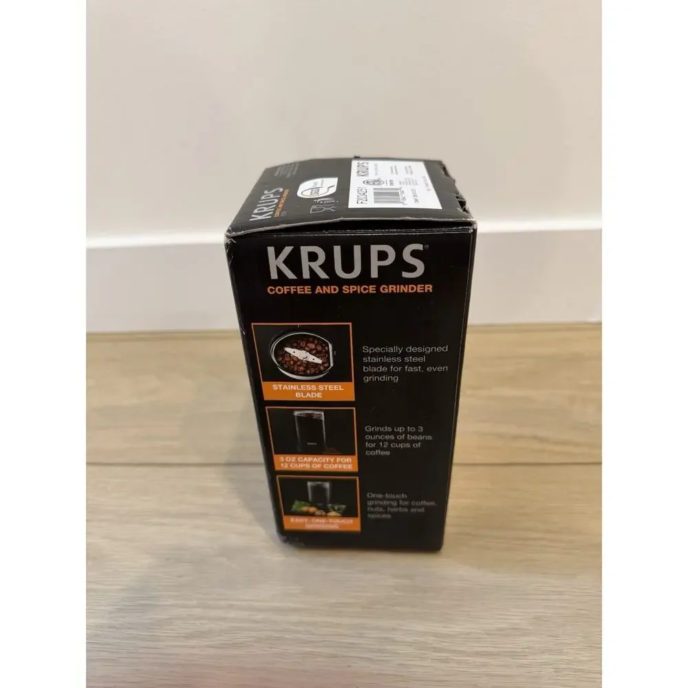 KRUPS F203 Electric Coffee and Spice Grinder Black (New in Box)